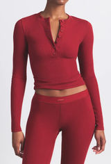 SKIMS Cotton Rib Henley M Photo 0