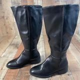 Frye & Co Lillian Black Knee High Riding Boots 7.5 Wide Calf Vegan Photo 0