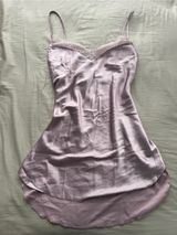Victoria's Secret Lavender Satin Lace-Trim Chemise Photo 0