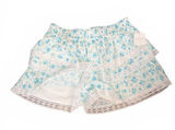 Altard State Willa Floral Lace Trim Tiered Smocked Shorts Ivory Blue XL‎ New Photo 0