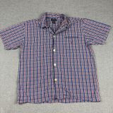 Polo Ralph Lauren Pajama Shirt Mens Large Red Blue Check Cotton Sleepwear Photo 0