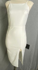 NWT‎ Lulus White Backless Slit Party Dress LWD Formal S Photo 0