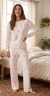NEW P.J. Salvage Pretty Punch cocktail Pajama Set Baby Pink Stripe Size M Photo 0