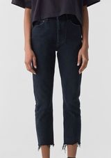 Agolde High Rise Straight Leg Button Fly Cropped Jean 25 Photo 0