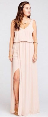 Show Me Your Mumu Kendall Maxi Dress in Dusty Blush Crisp Small Photo 0