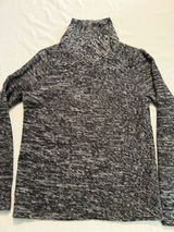 Express Womens Black White Space Dye Cowl Neck Long Sleeve Sweater Size M Photo 0