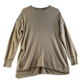 Aerie Small Knit sweater Oversized Crew‎ Neck Tunic Beige Slouchy Long Sleeve Photo 0