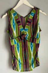 Y2K Babydoll V neck Sleeveless Going Out Top Blue Vintage Green Brown Retro‎ 4 Photo 0