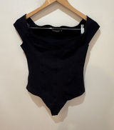 Abercrombie & Fitch Soft A&F Black Off-The-Shoulder‎ Bodysuit Size S Cap Sleeve Photo 0