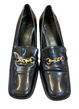 Vintage Coach Made in Italy 2" Block Heel Black Leather Y2K Horse‎ Bit Size 8N Photo 0
