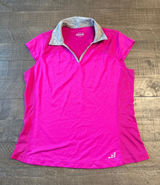 BCG Women's Tru-Wick purple gray collar‎ mesh sides athletic polo shirt Size L Photo 0
