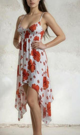 Women's Red and Multi Dress Size M Photo 0