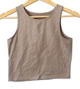 Tavi Women’s Light Brown Tan Shimmer Cropped Athletic Tank Top Size Small‎ Photo 0