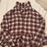 American Eagle, red and white flannel shirt Photo 0
