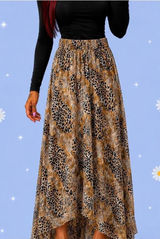 Vintage Y2K Leopard Print Boho Fairycore Indie Sleaze Midi Skirt Size Small 🤎 Photo 0