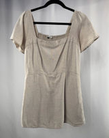Abercrombie & Fitch Square Neck Short Sleeve‎ Mini Dress Romper in Stone Size M Photo 0