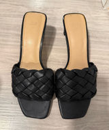 H&M black braided mule sandals block heel Women’s 36 US 5.5/6 Photo 0