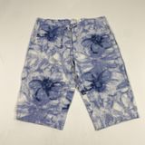 Vintage Columbia Pants‎ Womens Large Blue White Linen Floral Capri 00s AL 8184 Photo 0