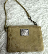COACH Poppy Tan Signature Canvas Wristlet Photo 0