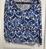 Lilly Pulitzer Navy and White Blouse Photo 0