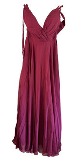 Chiffon Maxi Dress Formal Gown‎ Bridesmaid Dress Sleeveless Purple Photo 0