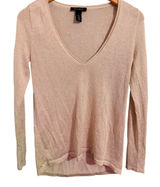 White House Black Market Sparkle V Neck Long Sleeve Sweater Top XS‎ Photo 0