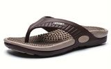 Sport Men's Massage Flip-Flops in Brown and Taupe Photo 0