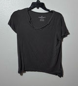 American Eagle Women Casual Gray/Black Top Size XS Photo 0