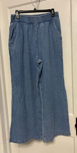 aerie Light Blue Wide-Leg side slit Gauze Pants Photo 0