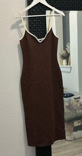 Abercrombie and Fitch brown body con spaghetti strap mid length dress Photo 0