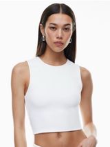 Aritzia Babaton Contour Muscle Tank in White Photo 0