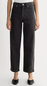 Everlane The Way High Rise Jeans Womens 29 Black Organic Cotton Relaxed Straight Photo 0