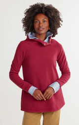 Dudley Stephens Marielle Mock‎ Snap Neck Red Vello Fleece Size XS Photo 0