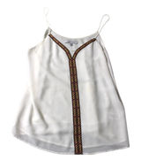 Naked Zebra Cami‎ Tank Top Womens Medium White Embroidered Boho AT20299 Festival Photo 0
