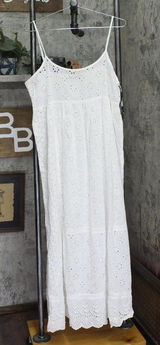 Polo Ralph Lauren Womens Patchwork Eyelet Cover Up Maxi Dress 21484578 White M Photo 0