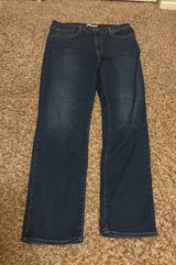 Levi's 724 High Rise Straight Jeans Size 33 Dark Blue Denim Zip Fly Red Tab Photo 0