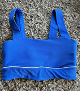 All in Motion Everyday Soft Light Support Piped Midline Sports Bra Blue Small Photo 0