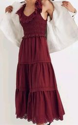 Madewell Lucie tiered burgundy dress size 2 (105) Photo 0