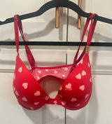 Victoria's Secret Sexy Push up Bra red with hearts 34B Photo 0