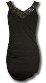 Wet Seal Black Bodycon Dress Sequin Ruched Cocktail Party Women’s M Photo 0
