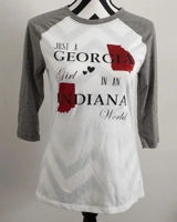 Just a Georgia Girl in an‎ Indiana World Baseball T Photo 0