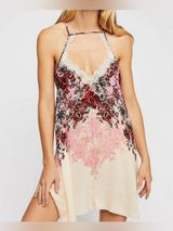 Intimately by Free People Floral Haze Lace Trim Mini Slip Dress Large - C61-105 Photo 0