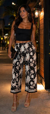 Rachel Zoe Floral Wide-Leg Pants Sz M Photo 0