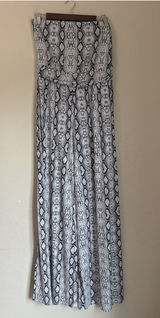 Dress Up Strapless Snakeskin Wide Leg Jumpsuit Snake Print Elastic Waist Large Photo 0