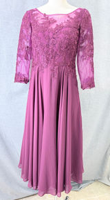 Azazie Marge Mulberry A-Line Scoop Lace Chiffon Dress A6‎ Photo 0