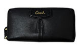 Coach Ashley Zip Around Accordion Leather Wallet Black Photo 0