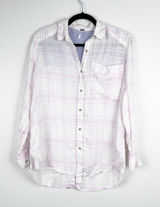 Free People Women's No Limits Plaid Linen Button‎ Down Shirt Sz XS Photo 0