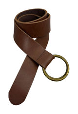 Lands' End Belt Womens XS Brown Leather Double O-Ring Buckle Casual Classic Photo 0