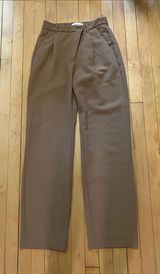 Abercrombie & Fitch Straight Leg Cross Button Trousers Camel Tan Size 26/2 Long Photo 0