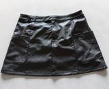 Fahsyee Black Faux Leather Mini Skirt with Pockets‎ Size XL Photo 0